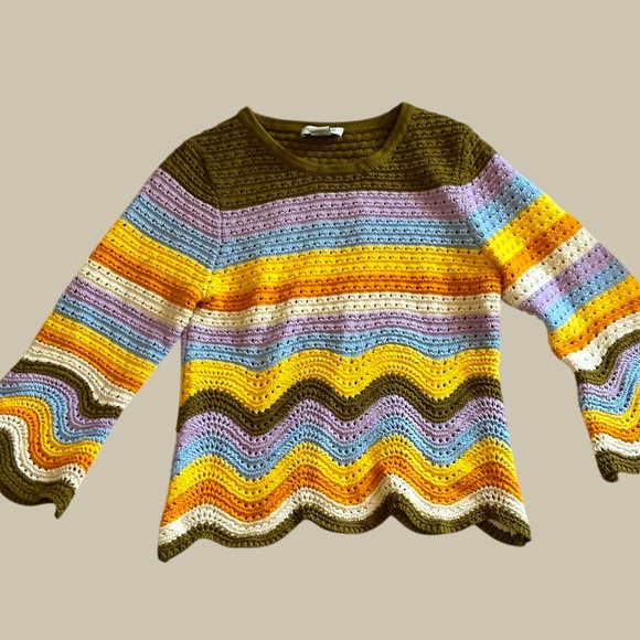 Multicolor Crochet Sweater - Picture 1 of 2